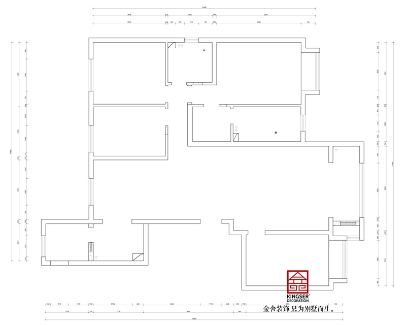 東南智匯城191平米戶型墻體拆除圖