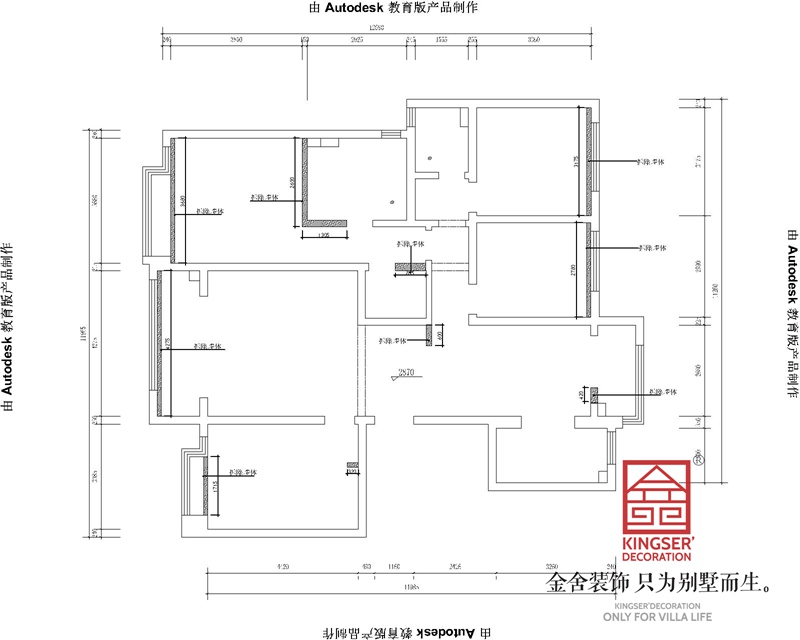 ?綠城誠園165平米三室一廳兩衛(wèi)戶型解析原始平面圖